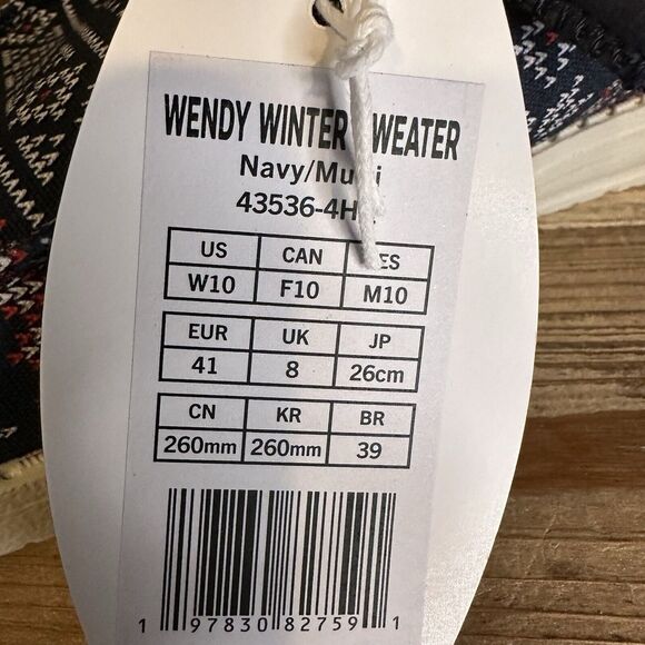 New $65 Womens Hey Dude Wendy Winter Sweater Casual‎ Shoe Size 10
